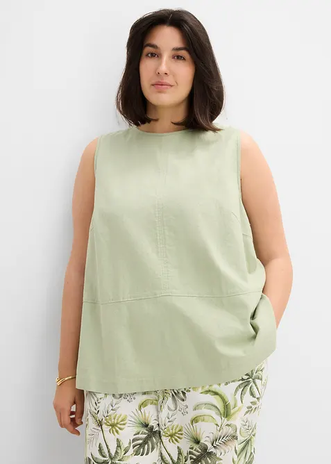 Top in misto viscosa e lino, bonprix