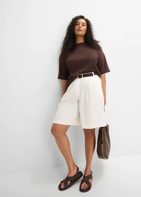 Bermuda in jeans, vita media, bonprix
