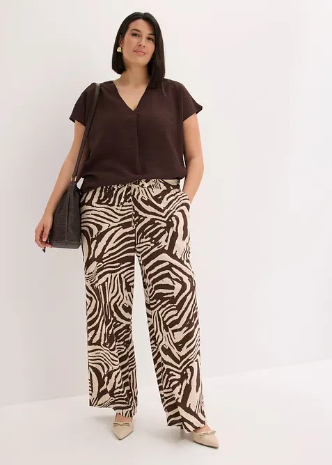 Pantaloni in viscosa con elastico in vita, bonprix