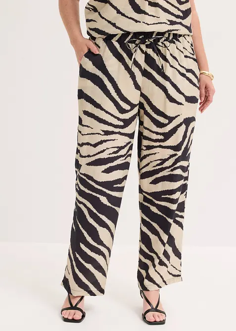 Pantaloni a palazzo in misto viscosa fluido, bonprix