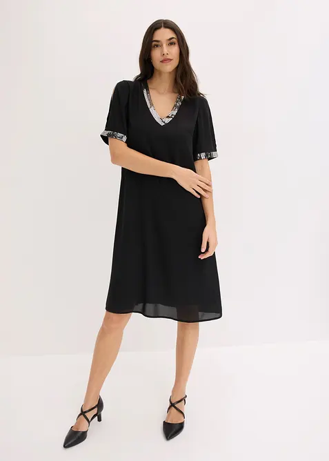 Abito in chiffon con paillettes, bonprix
