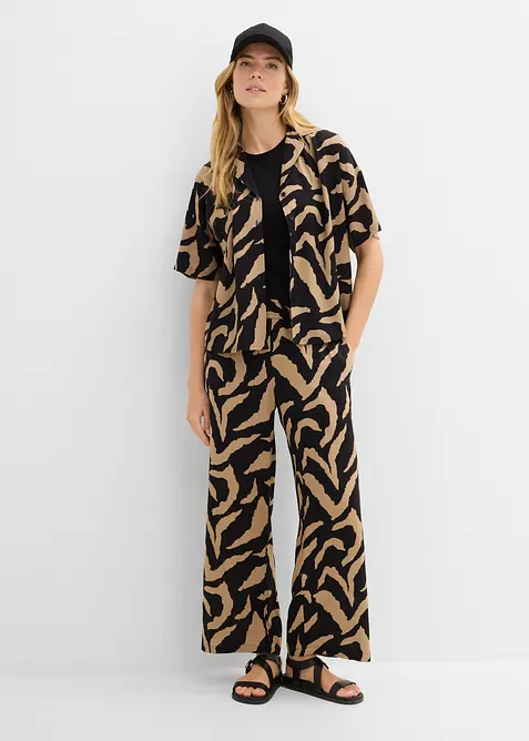Pantaloni larghi in misto viscosa morbido, bonprix