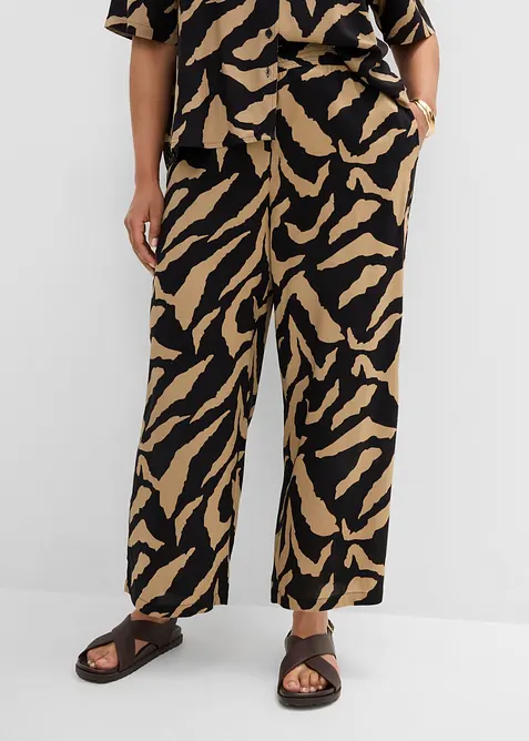 Pantaloni larghi in misto viscosa morbido, bonprix