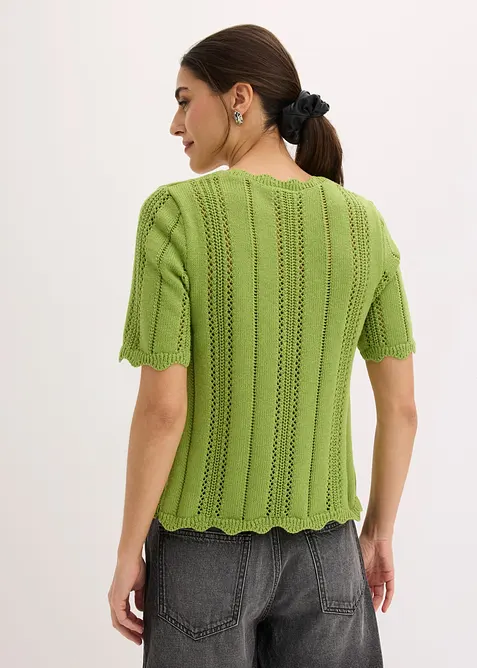 T-shirt in maglia con scollatura profonda, bonprix