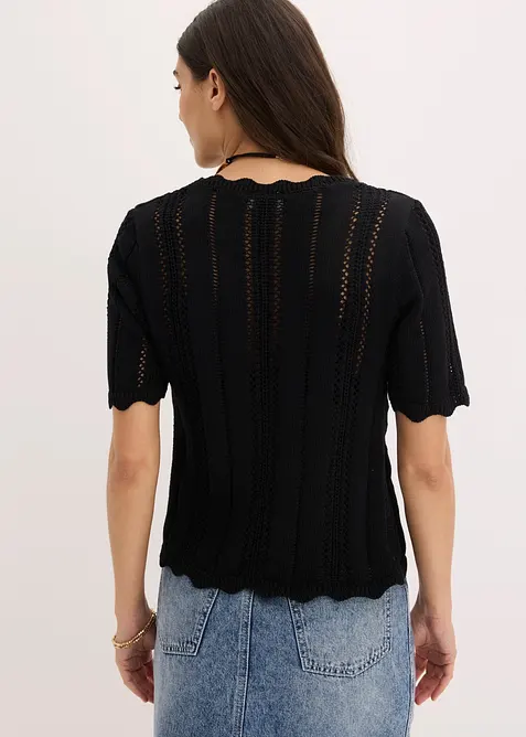T-shirt in maglia con scollatura profonda, bonprix