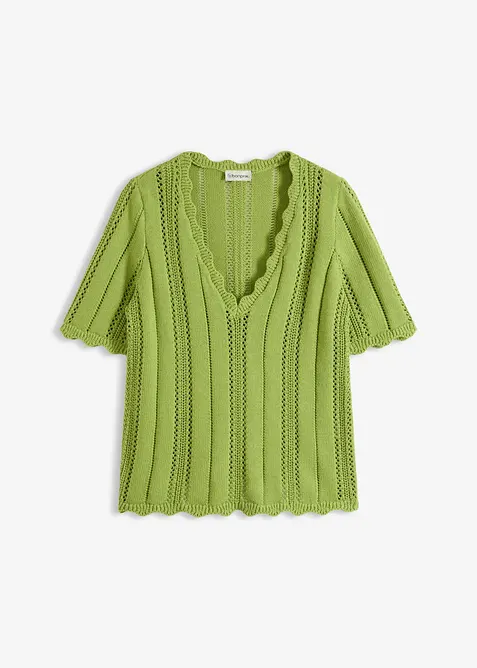 T-shirt in maglia con scollatura profonda, bonprix