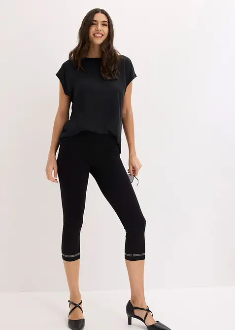 Leggings a pinocchietto con glitter (pacco da 2), bonprix