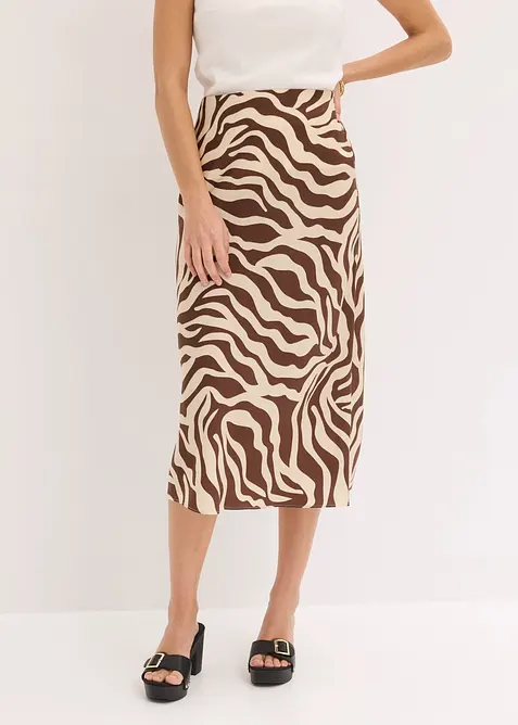 Gonna midi in satin fluido, bonprix