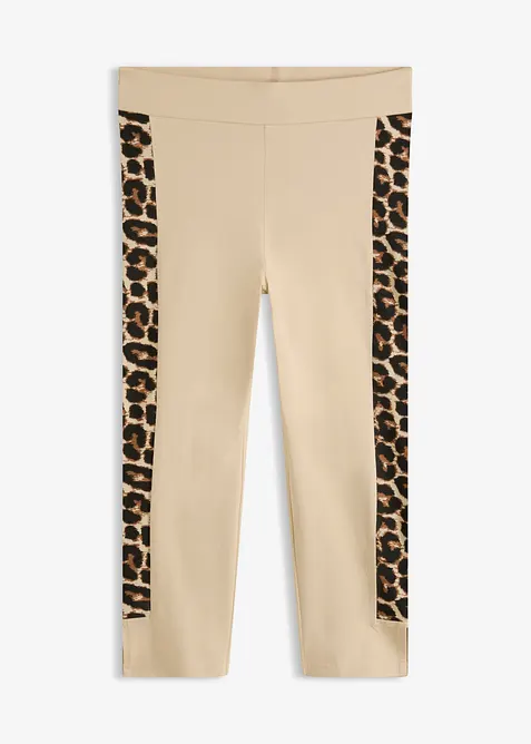 Leggings a pinocchietto con stampa leopardata, bonprix