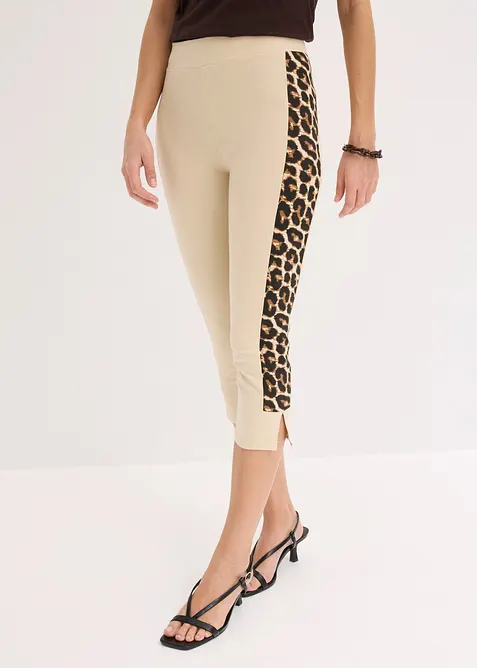 Leggings a pinocchietto con stampa leopardata, bonprix