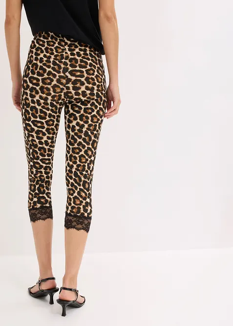 Leggings a pinocchietto con pizzo, bonprix