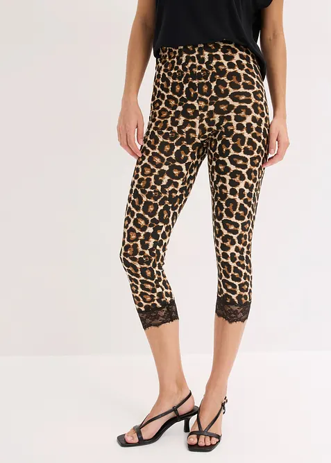 Leggings a pinocchietto con pizzo, bonprix