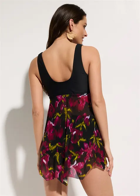 Tankini lungo con tessuto a rete stampato (set 2 pezzi), bonprix