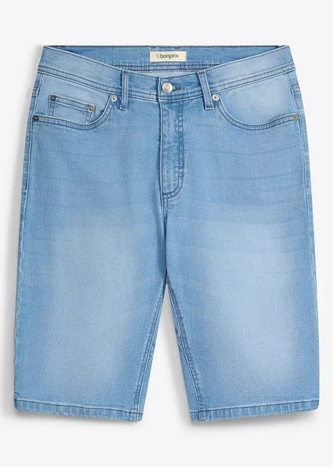 Bermuda in jeans elasticizzati con cavallo rinforzato, regular fit (pacco da 2), bonprix