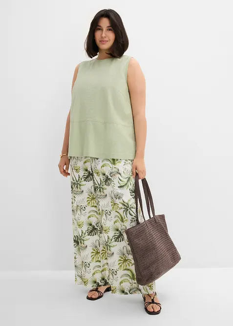 Top in misto viscosa e lino, bonprix