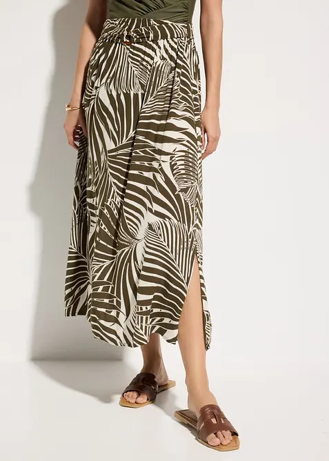 Gonna da spiaggia in materiale crinkle operato, bonprix