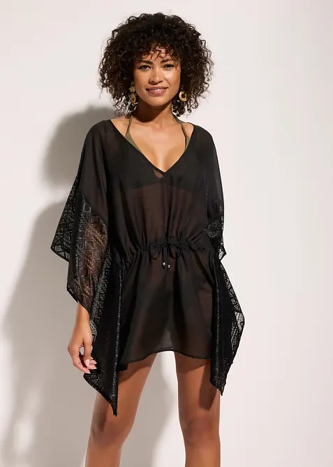 Tunica copricostume in crinkle operato, bonprix