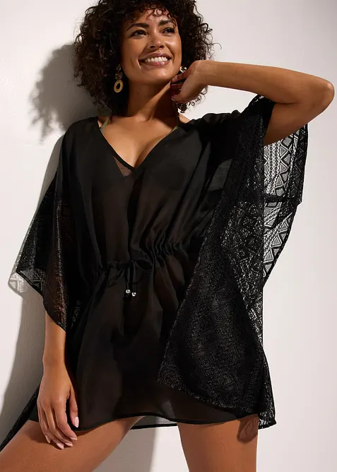 Tunica copricostume in crinkle operato, bonprix