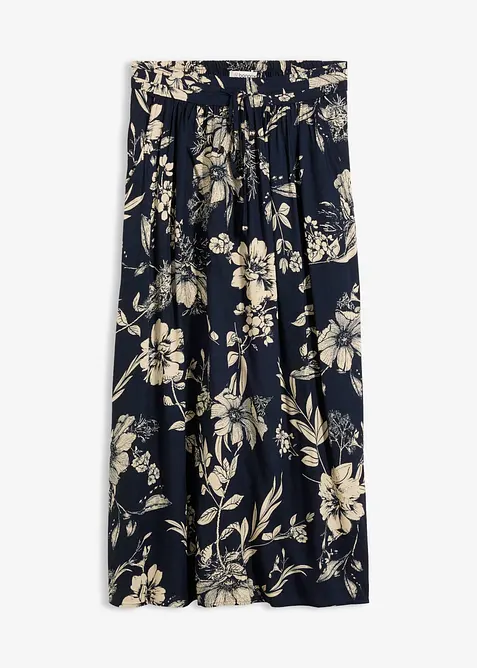 Gonna lunga in viscosa con cinta comoda e laccetto da annodare, bonprix