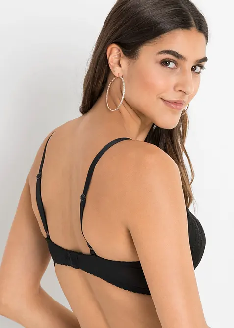 Reggiseno con coppe preformate e ricamo delicato (pacco da 2), bonprix