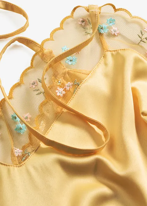 Sottoveste di satin con ricamo delicato, bonprix