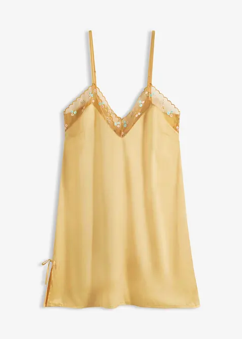 Sottoveste di satin con ricamo delicato, bonprix