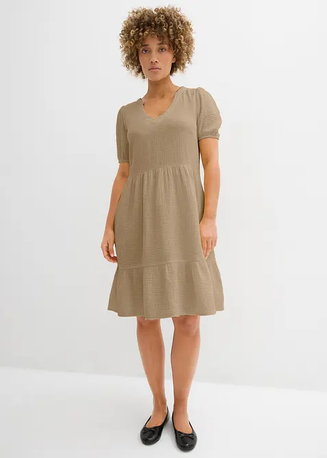 Abito oversize in mussola di cotone, bonprix