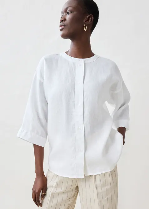 Camicetta oversize in puro lino, bonprix