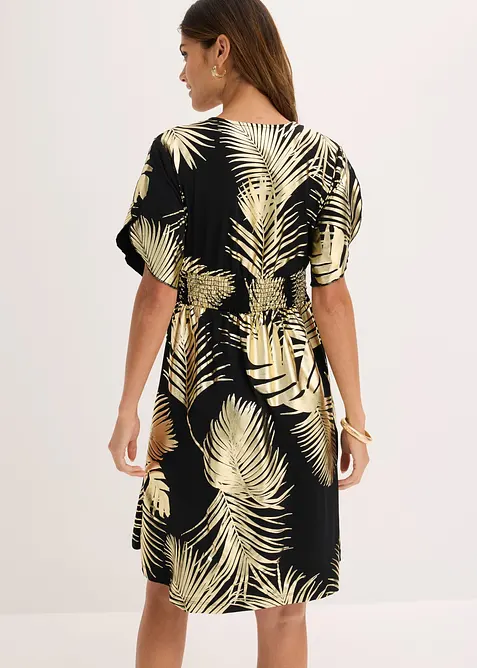 Abito di jersey con stampa dorata, bonprix