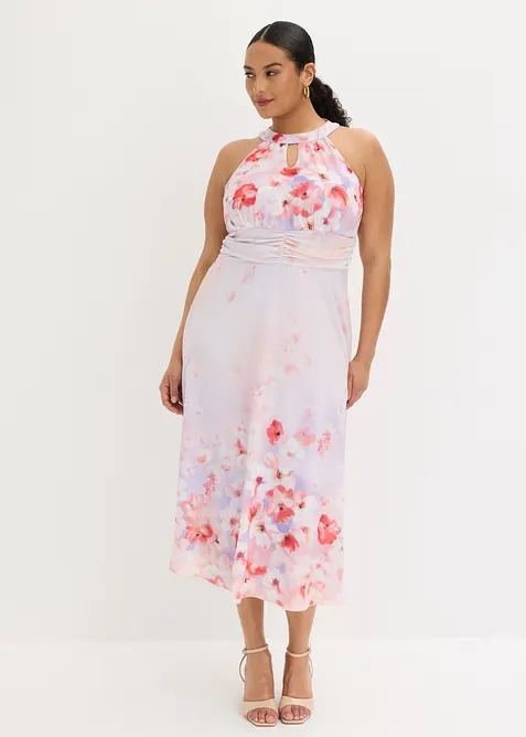 Abito midi con drappeggio, bonprix
