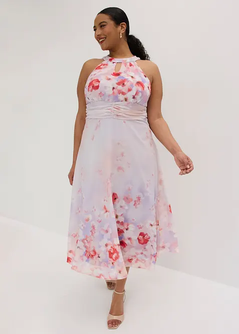 Abito midi con drappeggio, bonprix