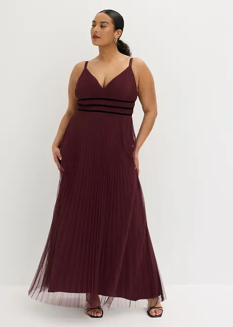 Abito da sera in delicato tulle plissettato, bonprix