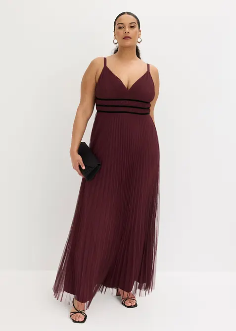 Abito da sera in delicato tulle plissettato, bonprix