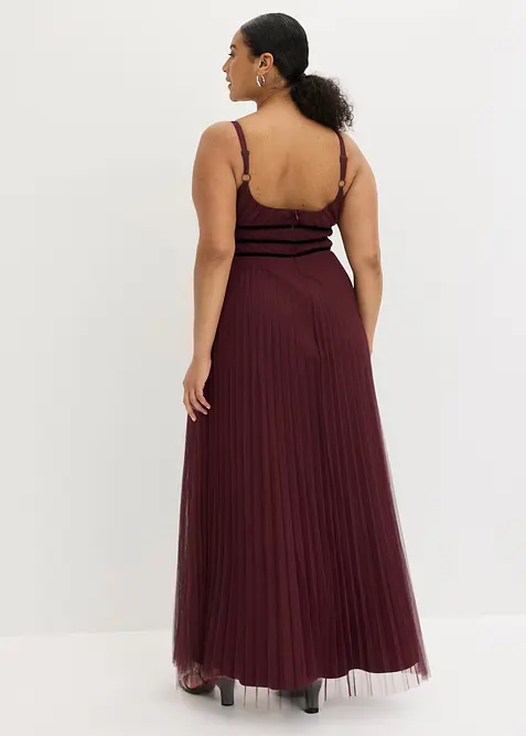 Abito da sera in delicato tulle plissettato, bonprix