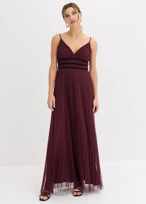 Abito da sera in delicato tulle plissettato, bonprix