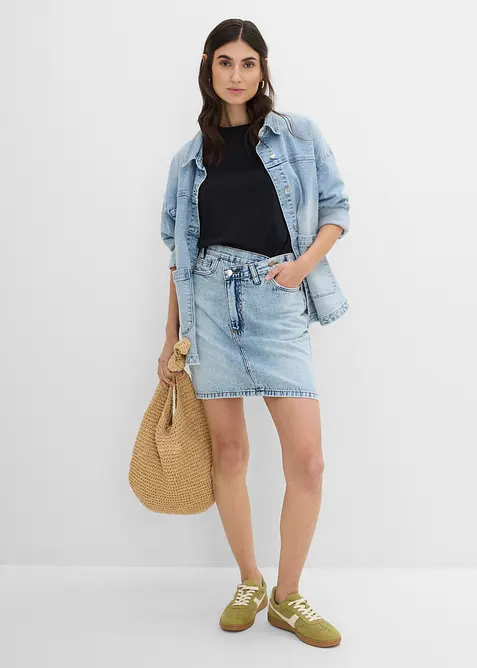 Gonna di jeans con vita asimmetrica, bonprix