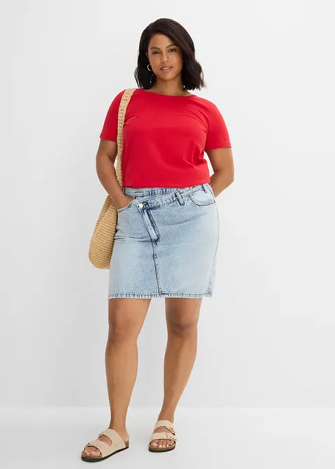 Gonna di jeans con vita asimmetrica, bonprix