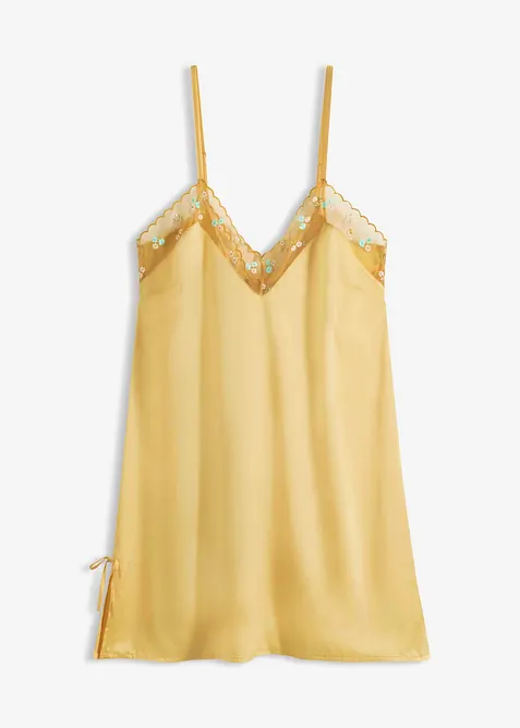 Sottoveste di satin con ricamo delicato, bonprix
