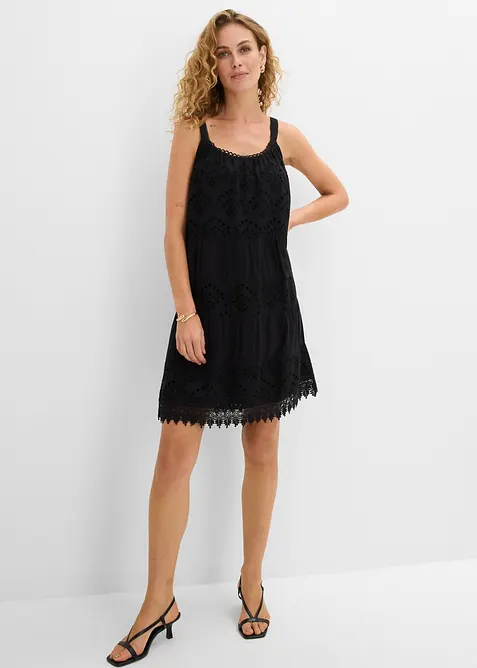 Abito in viscosa con spalline e pizzo, bonprix