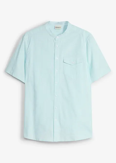 Camicia in misto lino a maniche corte, bonprix