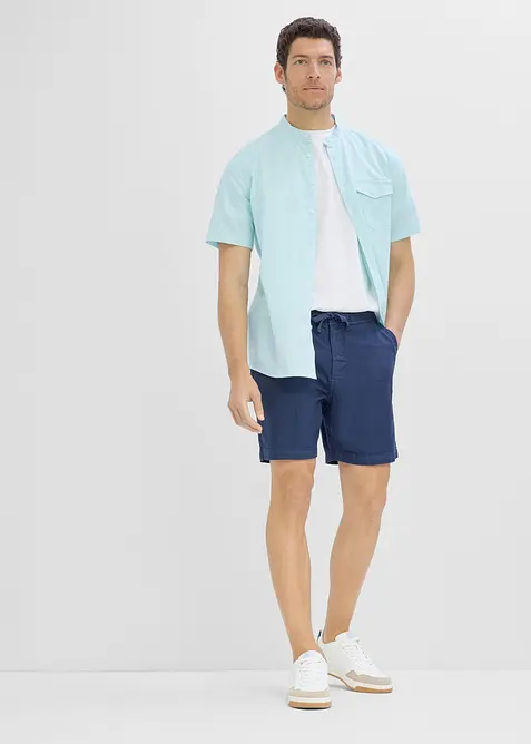Camicia in misto lino a maniche corte, bonprix
