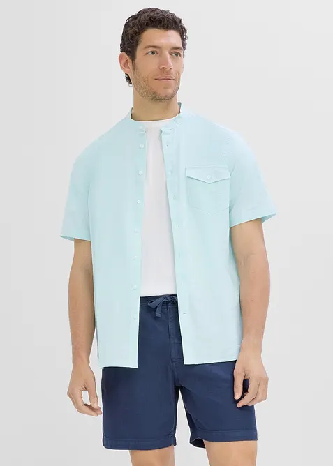 Camicia in misto lino a maniche corte, bonprix