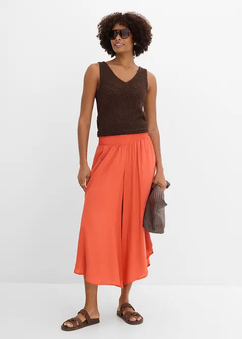 Pantaloni culotte al polpaccio in viscosa morbida, bonprix