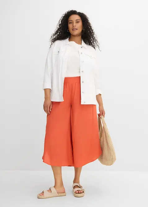 Pantaloni culotte al polpaccio in viscosa morbida, bonprix