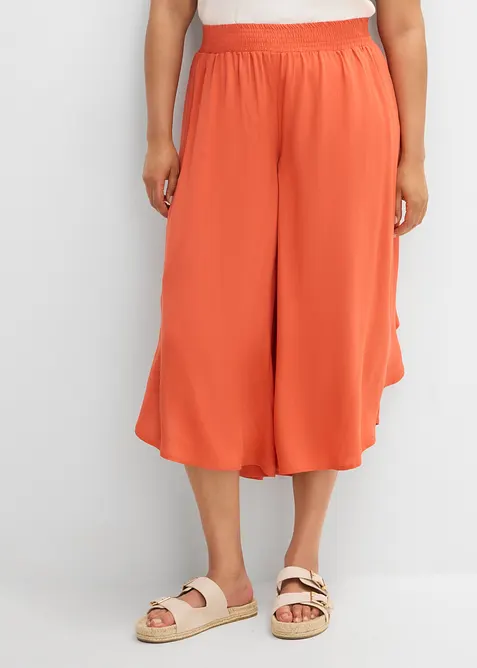 Pantaloni culotte al polpaccio in viscosa morbida, bonprix