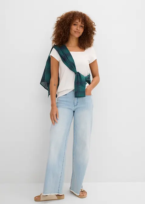 Maglia a maniche corte con scollo quadrato, bonprix