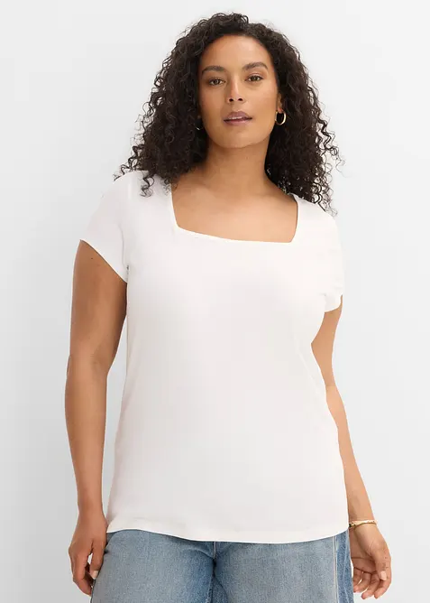 Maglia a maniche corte con scollo quadrato, bonprix