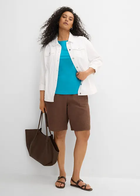 Bermuda in mussola con elastico in vita, bonprix
