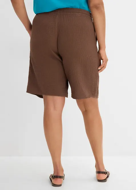 Bermuda in mussola con elastico in vita, bonprix