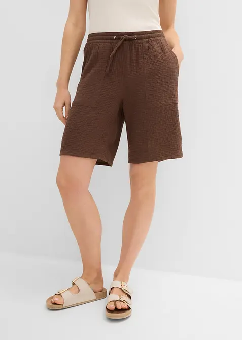 Bermuda in mussola con elastico in vita, bonprix